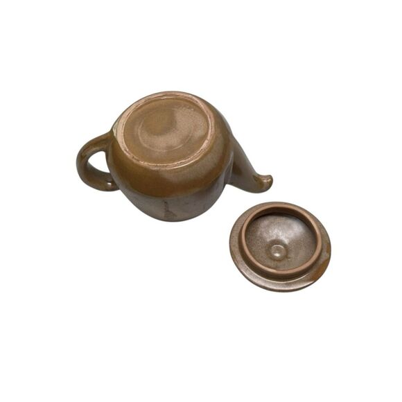 Vintage Frankoma Pottery Dinnerware Brown Teapot Lazy Bones #6T - Picture 2 of 4